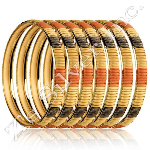 Set of 7 or 12 - 8 mm DSGJ8003 3Tone Layered Bangle Bracelets.