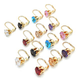 Oro Laminado Leverback Earring, Gold Filled Style with Pink Cubic Zirconia, Polished, Golden Finish