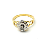 Oro Laminado Elegant Ring, Gold Filled Style Flower Design, Polished, Two Tone