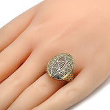 Oro Laminado Multi Stone Ring, Gold Filled Style with White Micro Pave, Polished, Golden Finish
