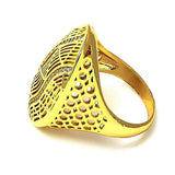 Oro Laminado Multi Stone Ring, Gold Filled Style with White Micro Pave, Polished, Golden Finish
