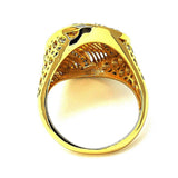 Oro Laminado Multi Stone Ring, Gold Filled Style with White Micro Pave, Polished, Golden Finish
