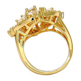 Oro Laminado Multi Stone Ring, Gold Filled Style with White Cubic Zirconia, Polished, Golden Finish