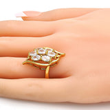 Oro Laminado Multi Stone Ring, Gold Filled Style with White Cubic Zirconia, Polished, Golden Finish