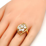 Oro Laminado Multi Stone Ring, Gold Filled Style with White Cubic Zirconia, Polished, Golden Finish