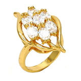 Oro Laminado Multi Stone Ring, Gold Filled Style with White Cubic Zirconia, Polished, Golden Finish