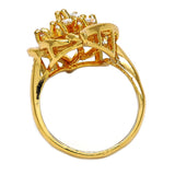 Oro Laminado Multi Stone Ring, Gold Filled Style with White Cubic Zirconia, Polished, Golden Finish