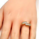 Oro Laminado Multi Stone Ring, Gold Filled Style with White Cubic Zirconia, Polished, Golden Finish