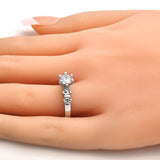 Rhodium Gold Filled Multi Stone Ring, with White Cubic Zirconia, Polished, Rhodium Finish