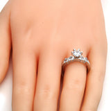Rhodium Gold Filled Multi Stone Ring, with White Cubic Zirconia, Polished, Rhodium Finish