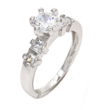Rhodium Gold Filled Multi Stone Ring, with White Cubic Zirconia, Polished, Rhodium Finish