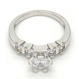Rhodium Gold Filled Multi Stone Ring, with White Cubic Zirconia, Polished, Rhodium Finish