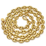 Oro Laminado Basic Necklace, Gold Filled Style Puff Mariner Design, Polished, Golden Finish