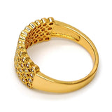 Oro Laminado Multi Stone Ring, Gold Filled Style with White Cubic Zirconia, Polished, Golden Finish