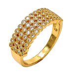 Oro Laminado Multi Stone Ring, Gold Filled Style with White Cubic Zirconia, Polished, Golden Finish