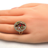 Oro Laminado Multi Stone Ring, Gold Filled Style with Multicolor Cubic Zirconia, Polished, Golden Finish