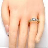 Oro Laminado Multi Stone Ring, Gold Filled Style with White Cubic Zirconia, Polished, Golden Finish