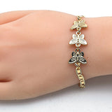 Oro Laminado Fancy Bracelet, Gold Filled Style Butterfly Design, Polished, Golden Finish