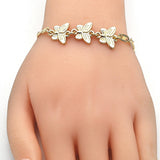 Oro Laminado Fancy Bracelet, Gold Filled Style Butterfly Design, Polished, Golden Finish