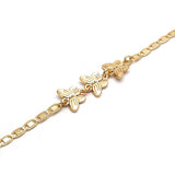 Oro Laminado Fancy Bracelet, Gold Filled Style Butterfly Design, Polished, Golden Finish