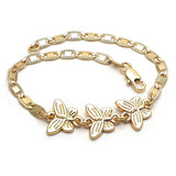 Oro Laminado Fancy Bracelet, Gold Filled Style Butterfly Design, Polished, Golden Finish