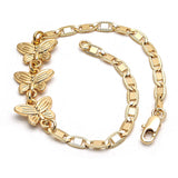 Oro Laminado Fancy Bracelet, Gold Filled Style Butterfly Design, Polished, Golden Finish