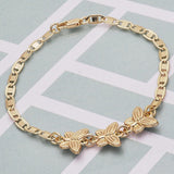 Oro Laminado Fancy Bracelet, Gold Filled Style Butterfly Design, Polished, Golden Finish