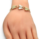 Oro Laminado Fancy Bracelet, Gold Filled Style Butterfly Design, Polished, Golden Finish