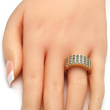 Oro Laminado Multi Stone Ring, Gold Filled Style with White Cubic Zirconia, Polished, Golden Finish