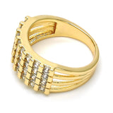 Oro Laminado Multi Stone Ring, Gold Filled Style with White Cubic Zirconia, Polished, Golden Finish