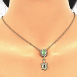 Oro Laminado Earring and Pendant Adult Set, Gold Filled Style Turtle Design, with Chrysolite Opal and White Crystal, Polished, Golden Finish