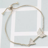 Oro Laminado Adjustable Bolo Bracelet, Gold Filled Style with White Cubic Zirconia, Polished, Golden Finish