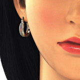 Oro Laminado Small Hoop, Gold Filled Style with Multicolor Micro Pave, Polished, Golden Finish