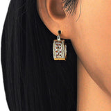 Oro Laminado Small Hoop, Gold Filled Style with Garnet and White Micro Pave, Polished, Golden Finish