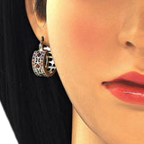 Oro Laminado Small Hoop, Gold Filled Style with Multicolor Cubic Zirconia, Polished, Golden Finish