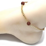 Oro Laminado Fancy Anklet, Gold Filled Style Polished, Golden Finish