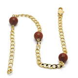 Oro Laminado Fancy Anklet, Gold Filled Style Polished, Golden Finish