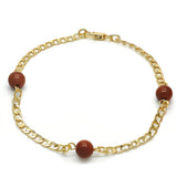 Oro Laminado Fancy Anklet, Gold Filled Style Polished, Golden Finish
