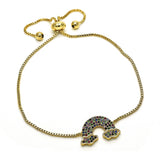 Oro Laminado Adjustable Bolo Bracelet, Gold Filled Style with Multicolor Micro Pave, Polished, Golden Finish