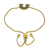 Oro Laminado Adjustable Bolo Bracelet, Gold Filled Style with Multicolor Micro Pave, Polished, Golden Finish