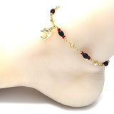 Oro Laminado Charm Anklet , Gold Filled Style Dolphin Design, Polished, Golden Finish