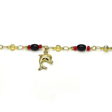 Oro Laminado Charm Anklet , Gold Filled Style Dolphin Design, Polished, Golden Finish