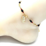 Oro Laminado Charm Anklet , Gold Filled Style Owl Design, Polished, Golden Finish