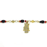 Oro Laminado Charm Anklet , Gold Filled Style Owl Design, Polished, Golden Finish
