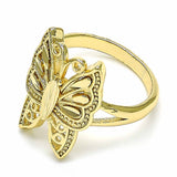 Oro Laminado Elegant Ring, Gold Filled Style Butterfly Design, Polished, Golden Finish
