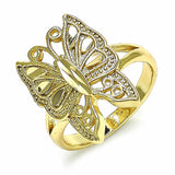 Oro Laminado Elegant Ring, Gold Filled Style Butterfly Design, Polished, Golden Finish