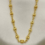 Oro Laminado Basic Necklace, Gold Filled Style Puff Mariner Design, Polished, Golden Finish