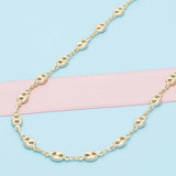 Oro Laminado Basic Necklace, Gold Filled Style Puff Mariner Design, Polished, Golden Finish