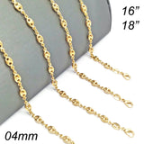 Oro Laminado Basic Necklace, Gold Filled Style Puff Mariner Design, Polished, Golden Finish