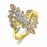 Oro Laminado Elegant Ring, Gold Filled Style San Judas Design, Polished, Tricolor